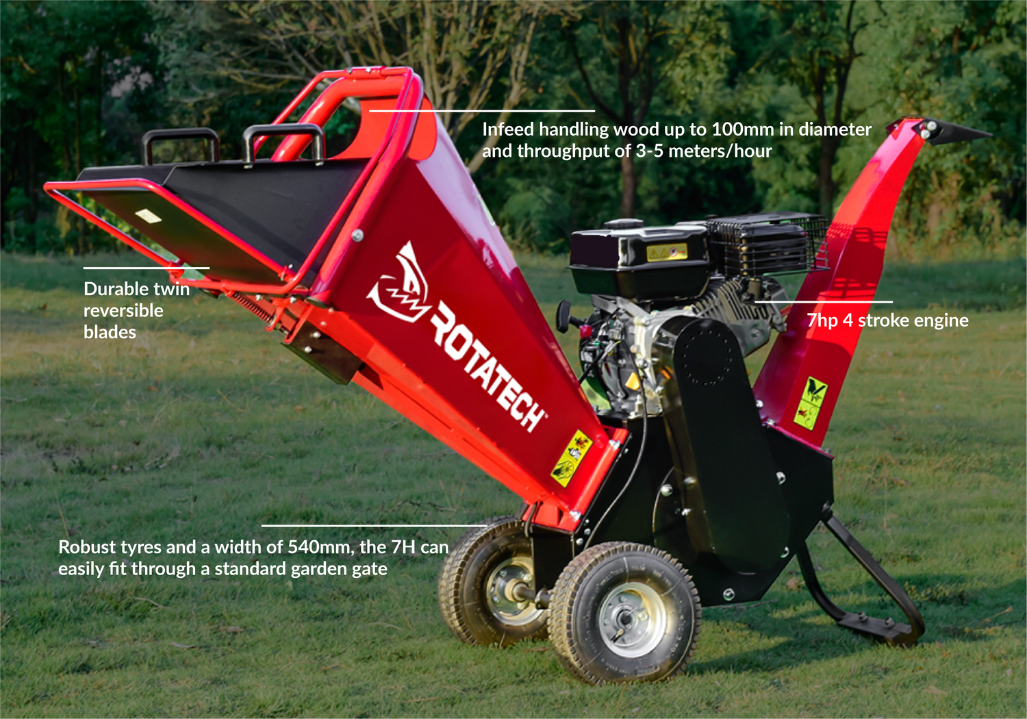 Rotatech 7H Petrol Wood Chipper - Diagram